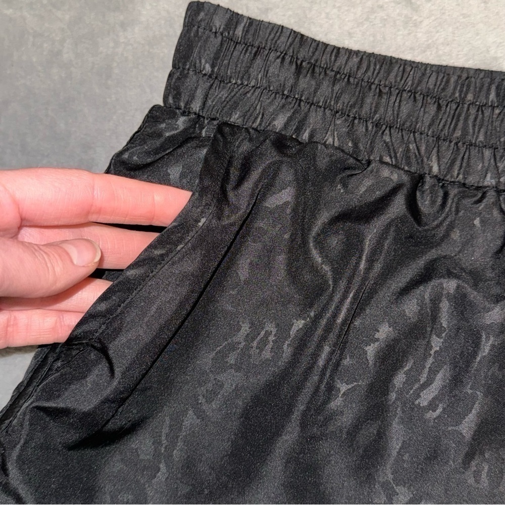 ZYIA Black Athletic Running Shorts with Subtle Leopard Jacquard - Picture 10 of 10